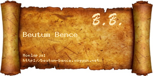 Beutum Bence névjegykártya